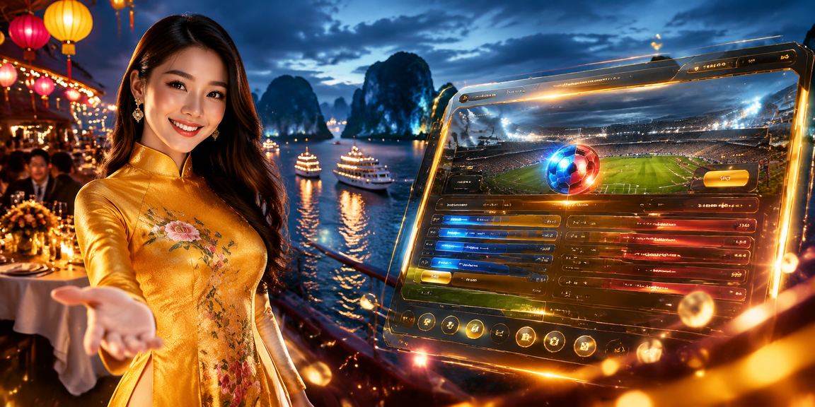 Giao diện casino trực tuyến Việt Nam với đèn neon và trải nghiệm jackpot hiện đại